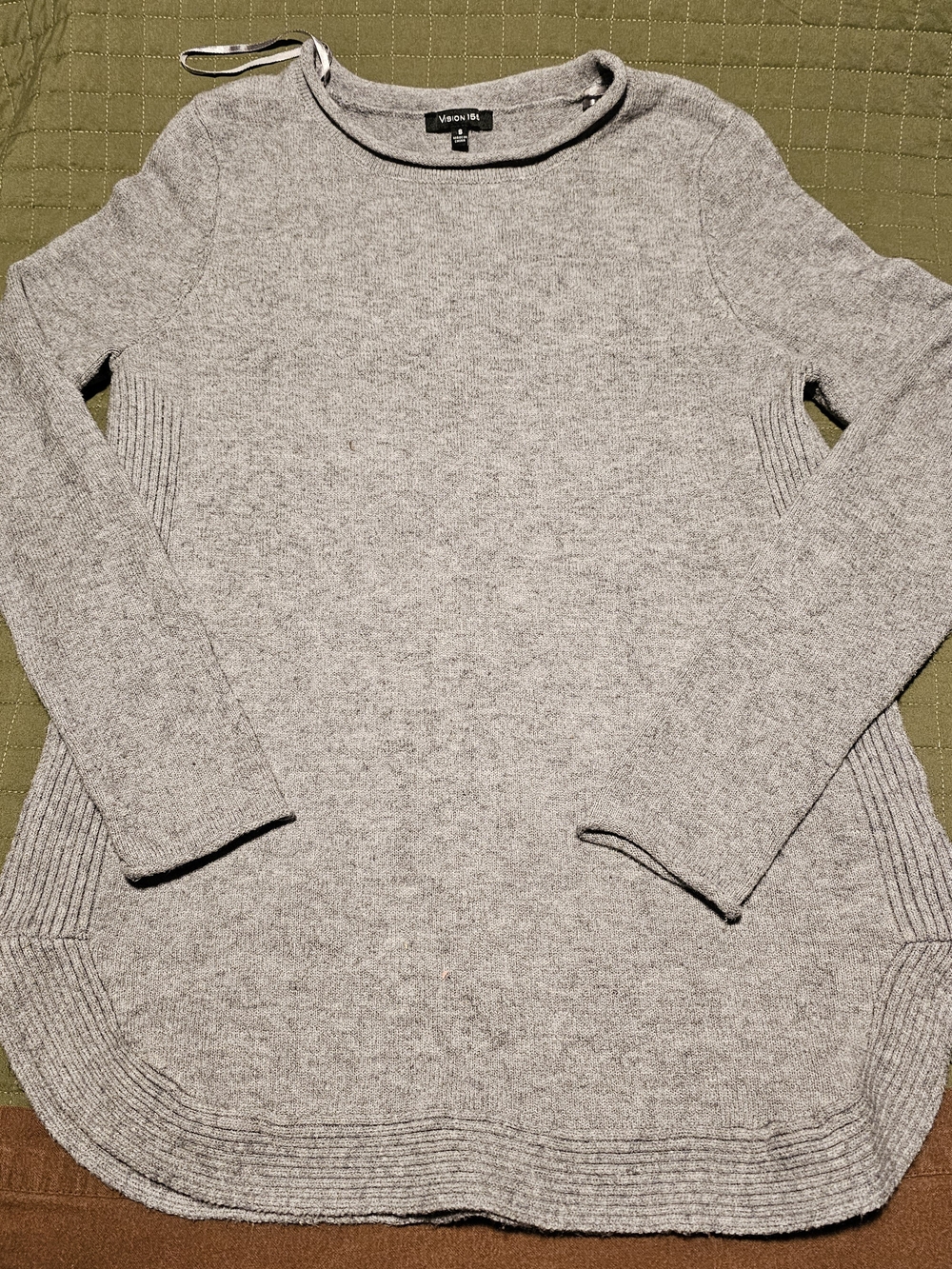 Gray Crewneck Knit Sweater